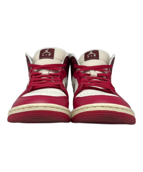 NIKE（ナイキ）NIKE (ナイキ) WMNS AIR JORDAN 1 MID レッド×ホワイト サイズ:US10.5の古着・服飾アイテム