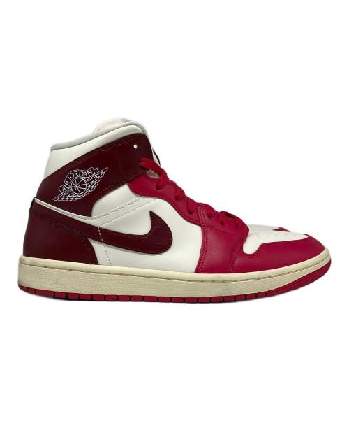 NIKE（ナイキ）NIKE (ナイキ) WMNS AIR JORDAN 1 MID レッド×ホワイト サイズ:US10.5の古着・服飾アイテム