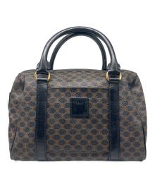 CELINE（セリーヌ）の古着「ミニボストンバッグ マカダム柄」｜ブラウン×ブラック