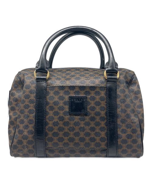 CELINE（セリーヌ）CELINE (セリーヌ) ミニボストンバッグ マカダム柄 ブラウン×ブラックの古着・服飾アイテム
