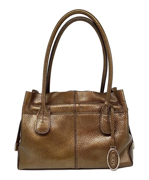 TOD'S（トッズ）TOD'S (トッズ) ハンドバッグ ブラウン×ゴールドの古着・服飾アイテム