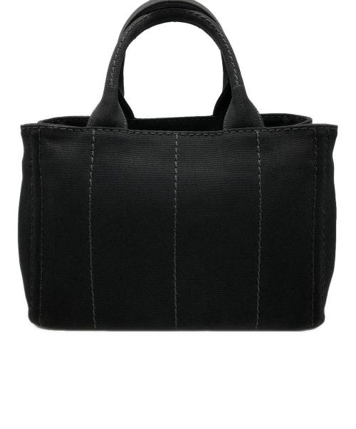 PRADA（プラダ）PRADA (プラダ) カナパ　キャンバストートバッグ　ショルダー付 ブラックの古着・服飾アイテム