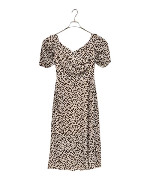 HER LIP TO（ハーリップトゥ）HER LIP TO (ハーリップトゥ) Cherry Pattern Cache-Coeur One-Piece / 半袖ワンピース ホワイト×ブラック サイズ:Mの古着・服飾アイテム