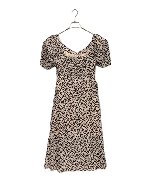 HER LIP TO（ハーリップトゥ）HER LIP TO (ハーリップトゥ) Cherry Pattern Cache-Coeur One-Piece / 半袖ワンピース ホワイト×ブラック サイズ:Mの古着・服飾アイテム