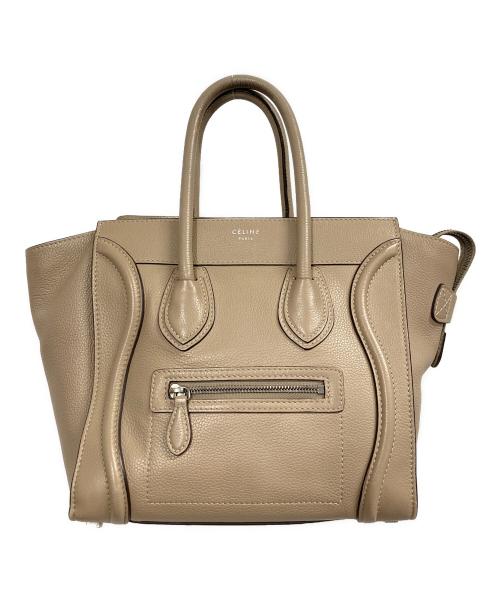 CELINE（セリーヌ）CELINE (セリーヌ) ラゲージマイクロショッパートートバッグ ベージュの古着・服飾アイテム