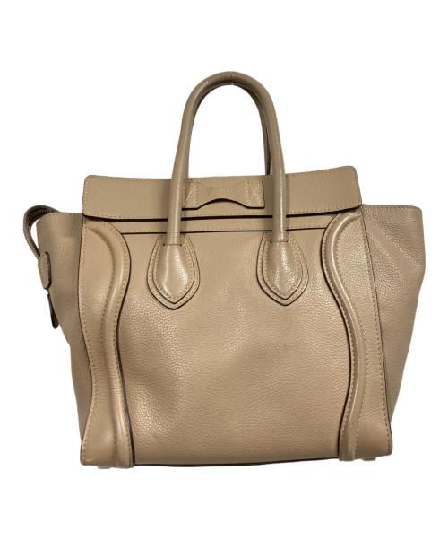 CELINE（セリーヌ）CELINE (セリーヌ) ラゲージマイクロショッパートートバッグ ベージュの古着・服飾アイテム