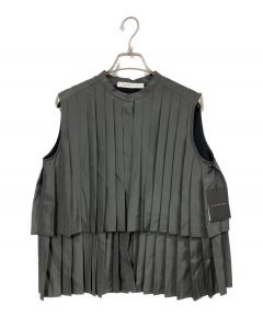 中古・古着通販】YORI (ヨリ) ソフト裏起毛フリルブラウス ネイビー