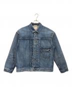 Attick by Johnbullアティックバイジョンブル）の古着「ヴィンテージ加工デニムトラッカージャケット」｜インディゴ
