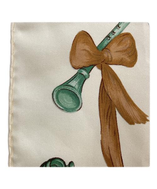 HERMES（エルメス）HERMES (エルメス) カレ90 バレリーナ シルクスカーフ アイボリー×ピンク サイズ:90×90の古着・服飾アイテム