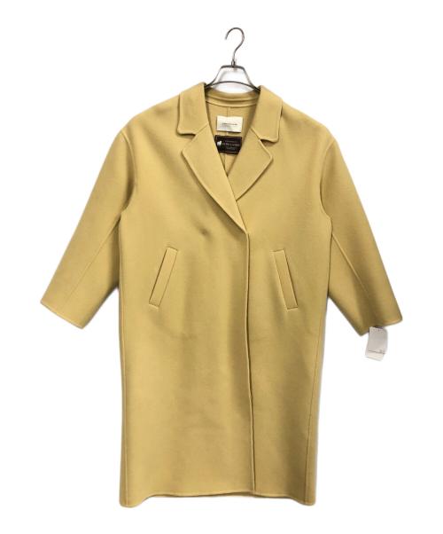 nano・universe（ナノ・ユニバース）nano・universe (ナノ・ユニバース) PURE LAMBS リバーロングコート イエロー サイズ:Mの古着・服飾アイテム