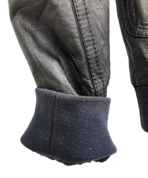 GARRETT（ギャレット）GARRETT (ギャレット) レザーブルゾン ブラック×ネイビー サイズ:46の古着・服飾アイテム