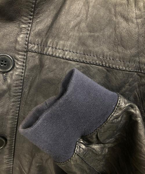 GARRETT（ギャレット）GARRETT (ギャレット) レザーブルゾン ブラック×ネイビー サイズ:46の古着・服飾アイテム