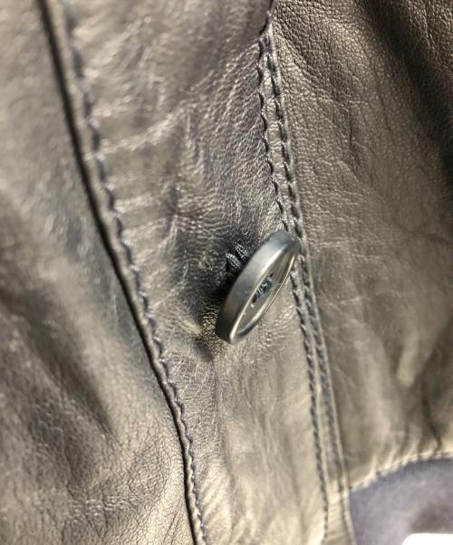 GARRETT（ギャレット）GARRETT (ギャレット) レザーブルゾン ブラック×ネイビー サイズ:46の古着・服飾アイテム