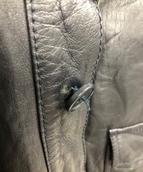 GARRETT（ギャレット）GARRETT (ギャレット) レザーブルゾン ブラック×ネイビー サイズ:46の古着・服飾アイテム