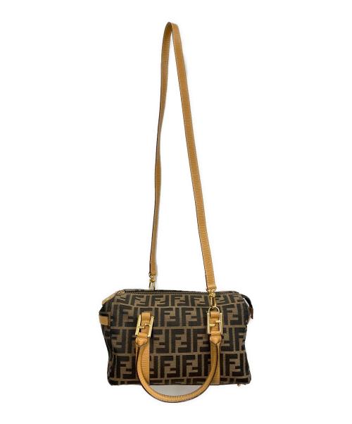 FENDI（フェンディ）FENDI (フェンディ) ズッカ 2wayミニボストンバッグ ブラウン×ベージュの古着・服飾アイテム
