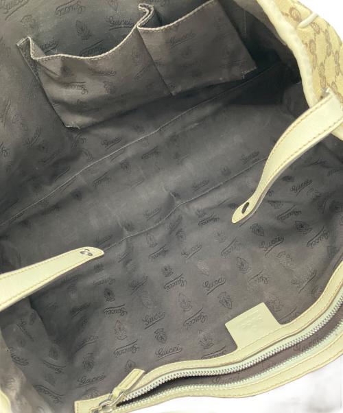 GUCCI（グッチ）GUCCI (グッチ) GGツインズ　トートバッグ ホワイト×ブラウンの古着・服飾アイテム