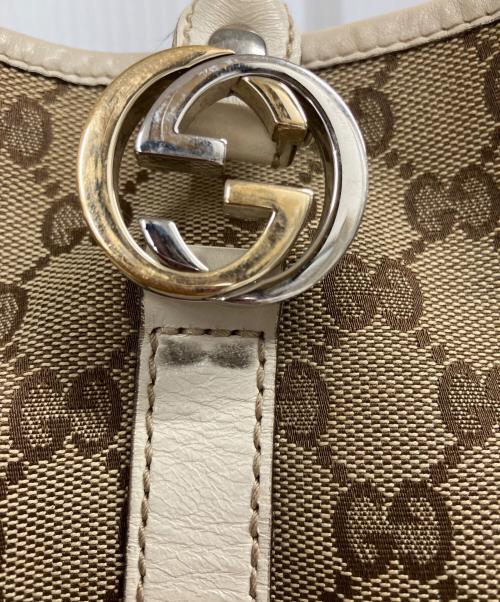 GUCCI（グッチ）GUCCI (グッチ) GGツインズ　トートバッグ ホワイト×ブラウンの古着・服飾アイテム