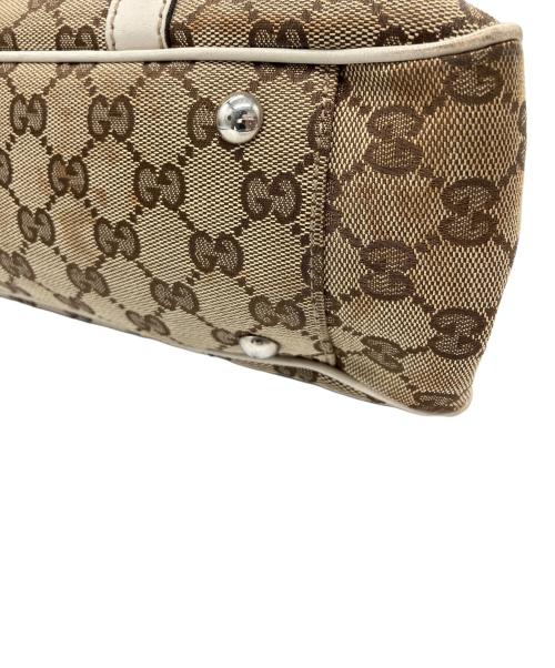GUCCI（グッチ）GUCCI (グッチ) GGツインズ　トートバッグ ホワイト×ブラウンの古着・服飾アイテム
