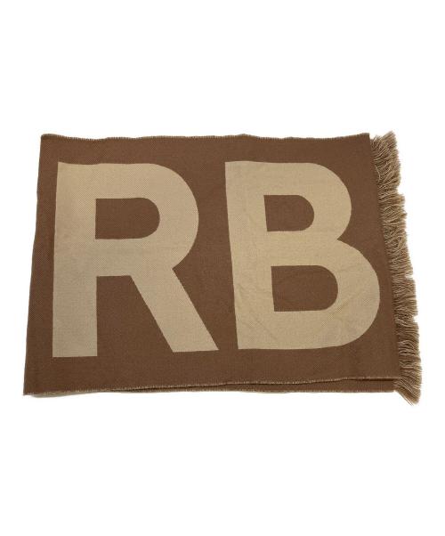 BURBERRY（バーバリー）BURBERRY (バーバリー) ロゴウールマフラー ブラウン×ベージュの古着・服飾アイテム