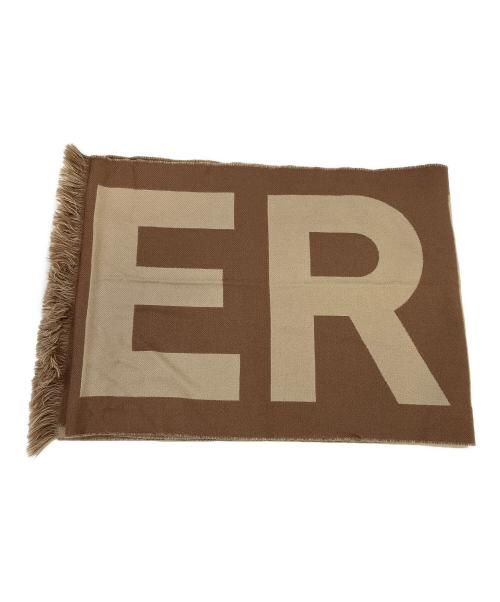 BURBERRY（バーバリー）BURBERRY (バーバリー) ロゴウールマフラー ブラウン×ベージュの古着・服飾アイテム