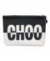 JIMMY CHOO (ジミーチュウ) ロゴクラッチバッグ ブラック×ホワイト：20000円