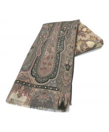 ETRO（エトロ）の古着「シルク混ストール」｜グレー×グリーン