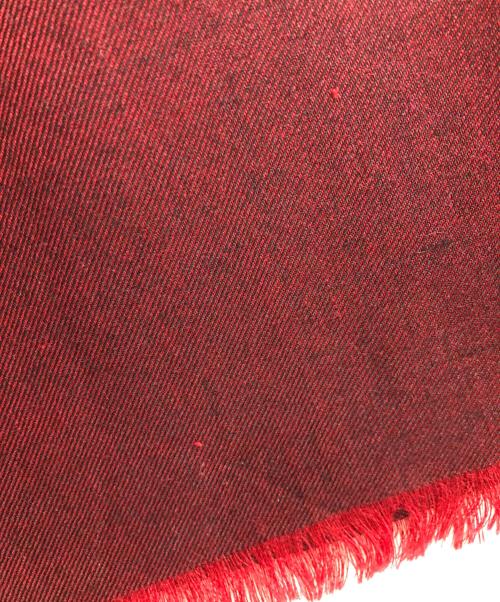 GUCCI（グッチ）GUCCI (グッチ) シルク混ストール レッド×ブラックの古着・服飾アイテム