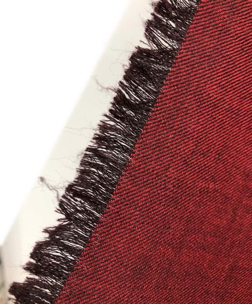 GUCCI（グッチ）GUCCI (グッチ) シルク混ストール レッド×ブラックの古着・服飾アイテム