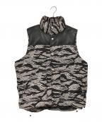 Schottショット）の古着「クラシックレザーコンビダウンベスト」｜グレー×ブラック