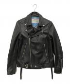 SEVESKIGセヴシグ）の古着「ダブルライダースレザージャケット」｜ブラック