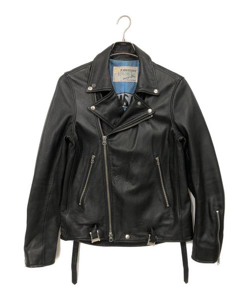 SEVESKIG（セヴシグ）SEVESKIG (セヴシグ) ダブルライダースレザージャケット ブラック サイズ:Lの古着・服飾アイテム