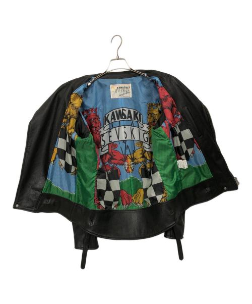 SEVESKIG（セヴシグ）SEVESKIG (セヴシグ) ダブルライダースレザージャケット ブラック サイズ:Lの古着・服飾アイテム