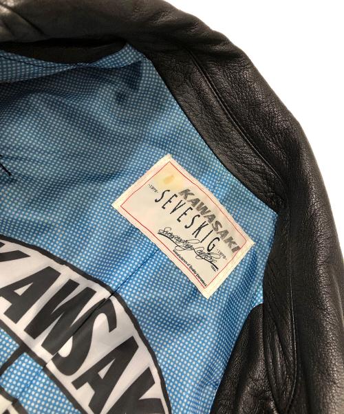 SEVESKIG（セヴシグ）SEVESKIG (セヴシグ) ダブルライダースレザージャケット ブラック サイズ:Lの古着・服飾アイテム