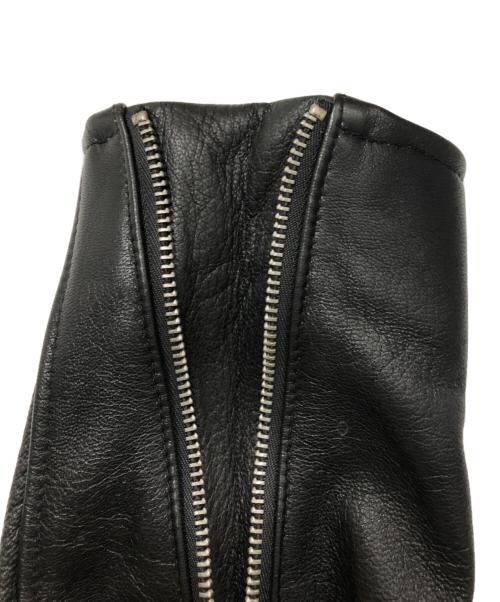 SEVESKIG（セヴシグ）SEVESKIG (セヴシグ) ダブルライダースレザージャケット ブラック サイズ:Lの古着・服飾アイテム