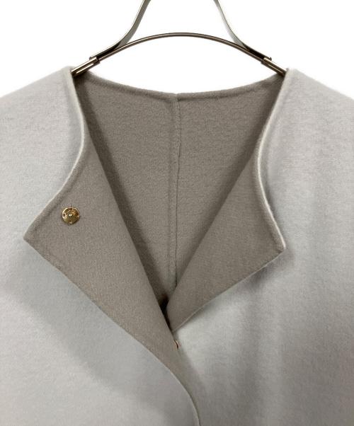 FRAY ID（フレイ アイディー）FRAY ID (フレイ アイディー) ウールカシミアバイカラーリバーコート グレー サイズ:1の古着・服飾アイテム