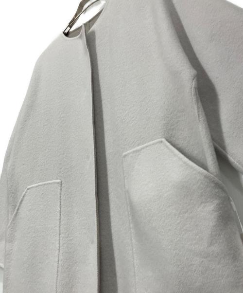 FRAY ID（フレイ アイディー）FRAY ID (フレイ アイディー) ウールカシミアバイカラーリバーコート グレー サイズ:1の古着・服飾アイテム