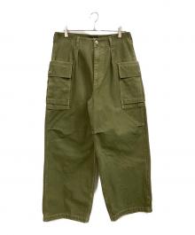 JOURNAL STANDARD HOMESTEAD（ジャーナルスタンダード ホームステッド）の古着「ヘビーキャンバス ワイドカーゴパンツ」｜グリーン