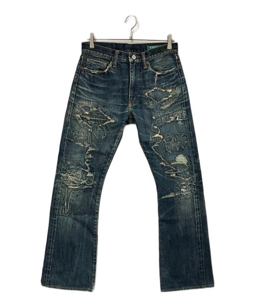 KAPITAL（キャピタル）KAPITAL (キャピタル) ダメージデニムパンツ インディゴ サイズ:dの古着・服飾アイテム