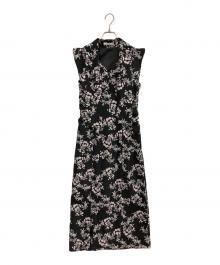 Snidel（スナイデル）の古着「Sustainableバリエプリントナローワンピース」｜ブラック