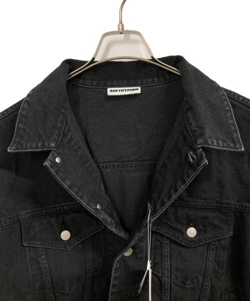 SOFTHYPHEN（ソフトハイフン）SOFTHYPHEN (ソフトハイフン) タックディテールデニムジャケット ブラック サイズ:3の古着・服飾アイテム