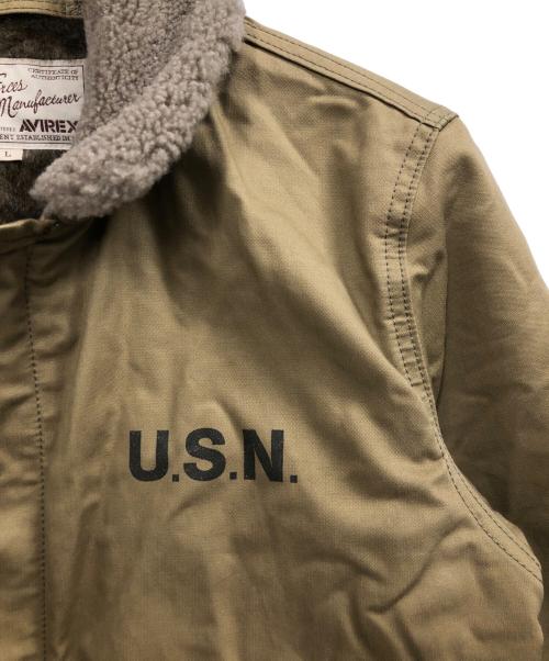 AVIREX（アヴィレックス）AVIREX (アヴィレックス) N-1デッキジャケット カーキ サイズ:Lの古着・服飾アイテム