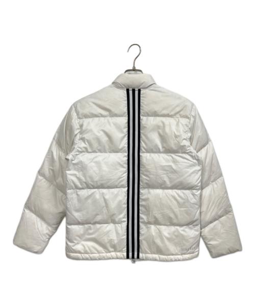 adidas（アディダス）adidas (アディダス) スリーストライプス ダウンジャケット ホワイト サイズ:L 未使用品の古着・服飾アイテム
