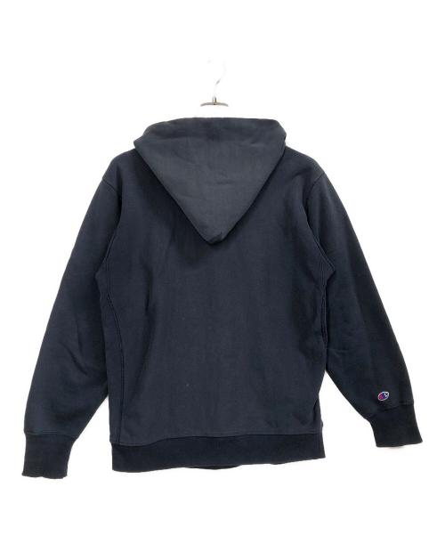 Champion（チャンピオン）Champion (チャンピオン) 2段プリントリバースウィーブパーカー ネイビー サイズ:XLの古着・服飾アイテム