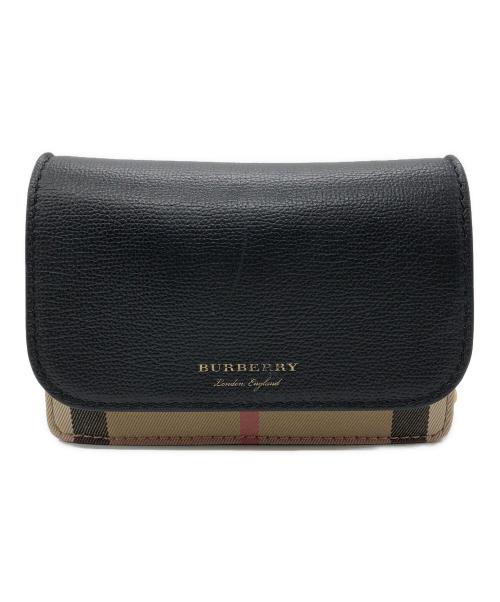 BURBERRY（バーバリー）BURBERRY (バーバリー) ハンプシャーチェーンショルダーバッグ ブラック×ベージュの古着・服飾アイテム