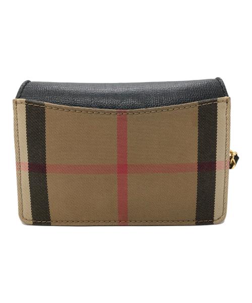 BURBERRY（バーバリー）BURBERRY (バーバリー) ハンプシャーチェーンショルダーバッグ ブラック×ベージュの古着・服飾アイテム