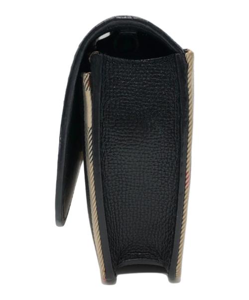 BURBERRY（バーバリー）BURBERRY (バーバリー) ハンプシャーチェーンショルダーバッグ ブラック×ベージュの古着・服飾アイテム