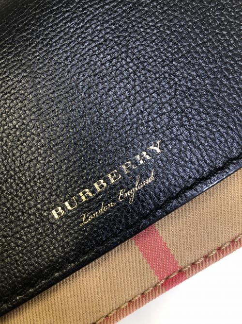 BURBERRY（バーバリー）BURBERRY (バーバリー) ハンプシャーチェーンショルダーバッグ ブラック×ベージュの古着・服飾アイテム