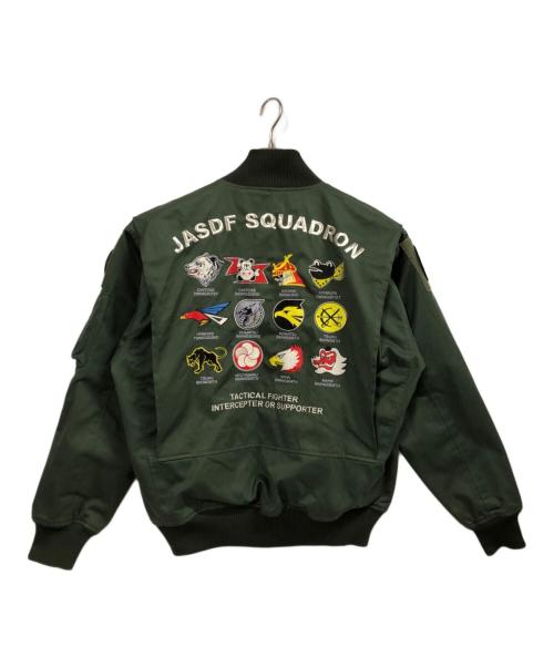 JASDF SQUADRON（コウクウジエイタイ）JASDF SQUADRON (コウクウジエイタイ) リバーシブルジャケット グリーン×ブルー サイズ:Oの古着・服飾アイテム