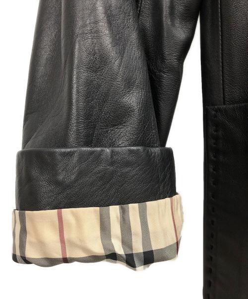 BURBERRY LONDON（バーバリーロンドン）BURBERRY LONDON (バーバリーロンドン) ラムレザージャケット ブラック サイズ:40の古着・服飾アイテム