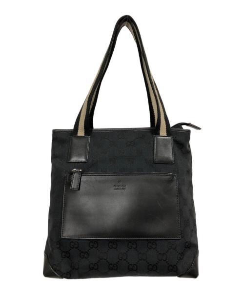 GUCCI（グッチ）GUCCI (グッチ) キャンバス　トートバッグ ブラックの古着・服飾アイテム